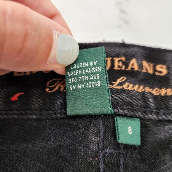 Ralph Lauren Jeans Co. Classic Bootcut Black Denim Jeans Women's 8 - Picture 7 of 9